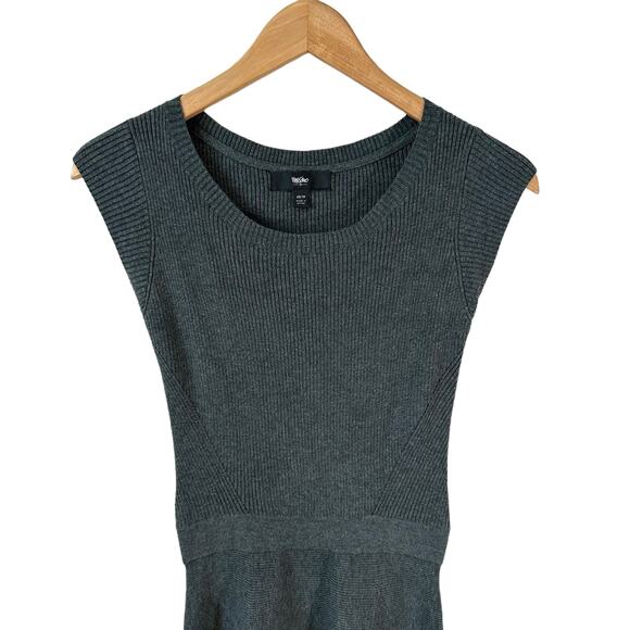 MOSSIMO Women Ribbed Knit Sweater Skater Dress Green XS Y2K Whimsigoth Casual - Picture 4 of 10